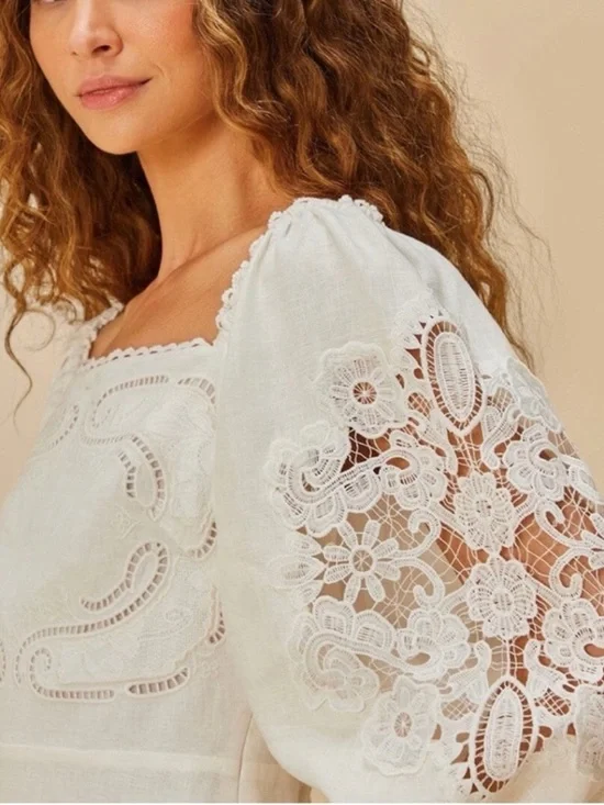 Farm Rio embroidered euroflax premium linen mini dress size small - Picture 2 of 13